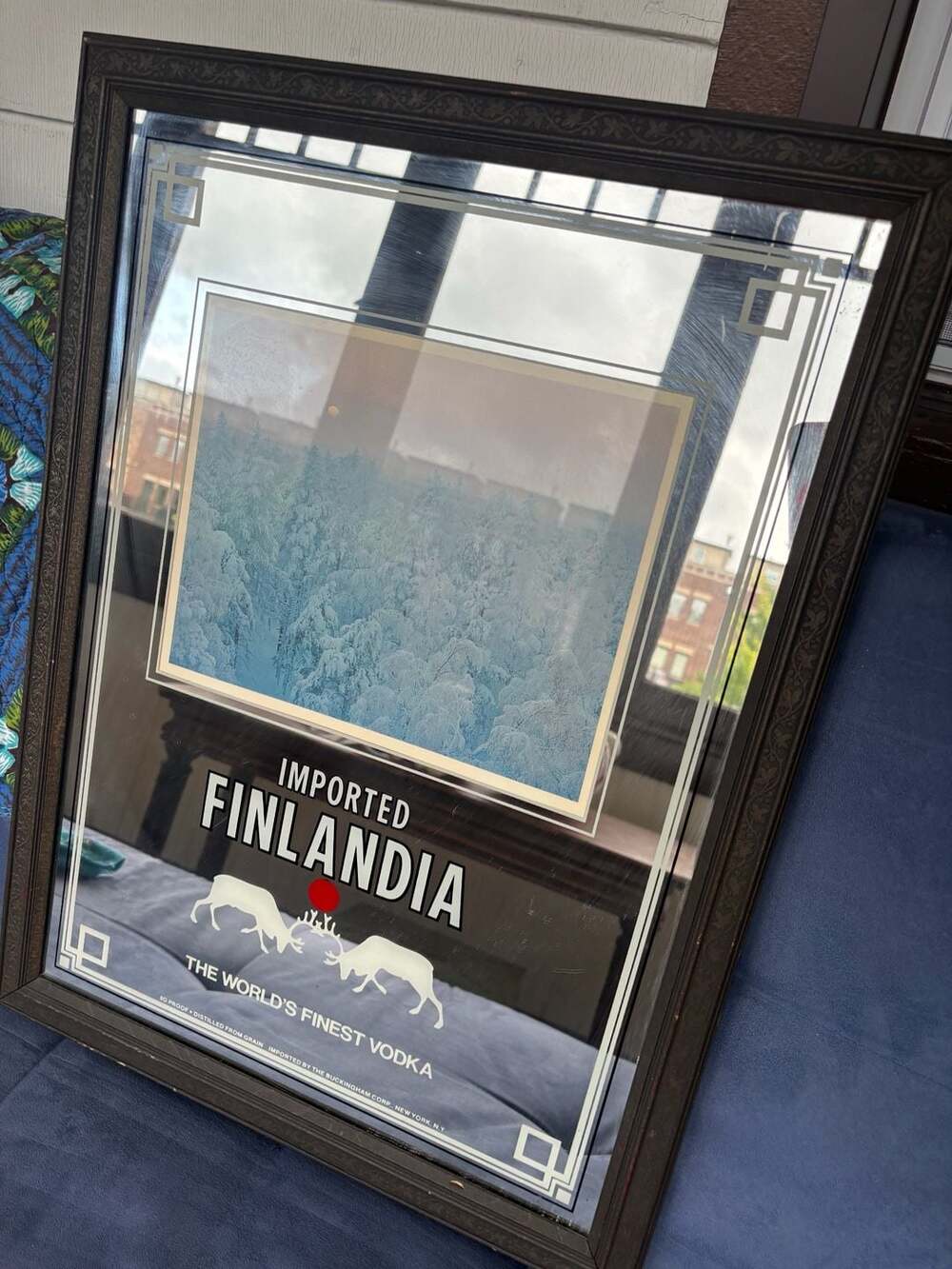 Vintage Finlandia Vodka Framed Bar Mirror Sign The World's Finest Vodka